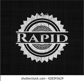 Rapid chalkboard emblem written on a blackboard