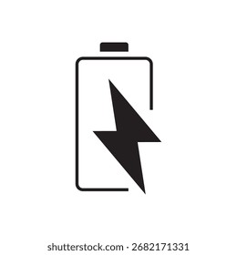 Schnelles Ladebatteriesymbol mit fett gedrucktem Blitzsymbol.