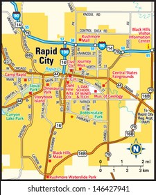 Rapid City, South Dakota Area Map