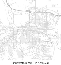 Rapid City, South Dakota, USA, bright outlined vector map with bigger and minor roads and steets created for infographic backgrounds.