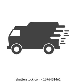 rapid delivery truck icon isolated on white background. vector illustration