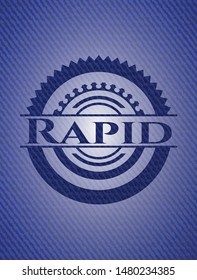 Rapid with denim texture. Vector Illustration. Detailed.