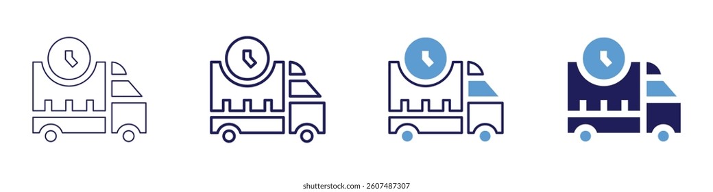 Rapid dispatch icon in 4 different styles. Thin Line, Line, Bold Line, Duotone. Duotone style. Editable stroke.