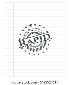 Rapid emblem drawn in pencil. Vector Illustration. Detailed.
