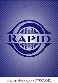 Rapid emblem with jean background