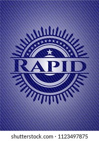 Rapid emblem with jean texture