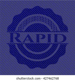 Rapid emblem with jean texture