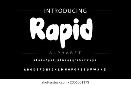 Rapid Funky colorful cartoon font type. Vector alphabet