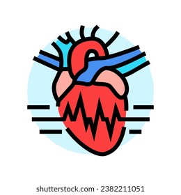 palpitaciones rápidas de latido cardiaco enfermedad de los síntomas del vector del icono de color. signo de síntomas de la enfermedad por palpitaciones de latido rápido. ilustración de símbolo aislado