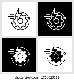 Icono rápido con fondo blanco y negro