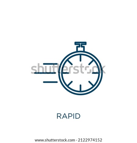 rapid icon. Thin linear rapid outline icon isolated on white background. Line vector rapid sign, symbol for web and mobile
