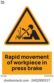 rapid movement of workpiece in press brake machine signs symbol standard iso 7010