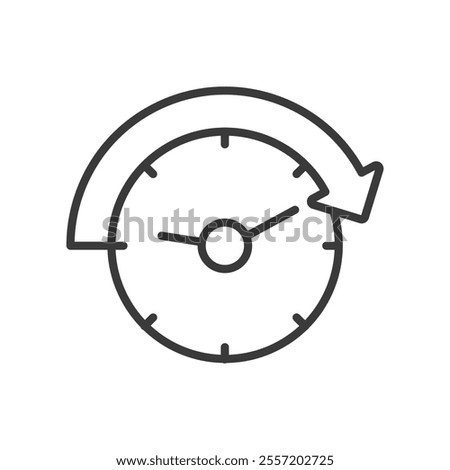 Rapid passage of time icon in line design. Rapid, time, clock, passage, moment, speed, hours on white background vector. Rapid passage of time editable stroke icon