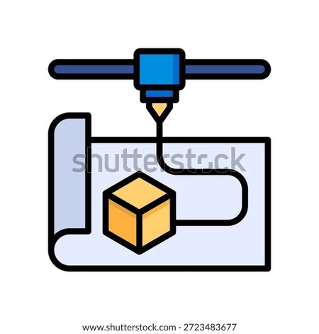 Rapid Prototyping Icon Lineal Color Vector Illustration