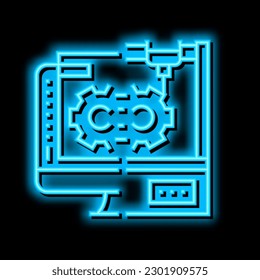 rapid prototyping neon light sign vector. rapid prototyping illustration