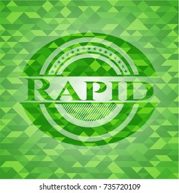 Rapid realistic green mosaic emblem