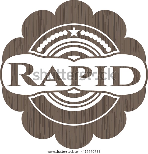 Rapid retro style wood\
emblem