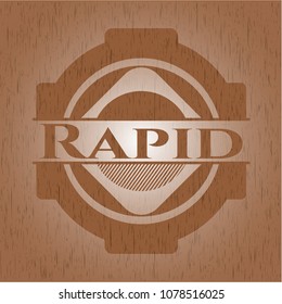 Rapid retro style wooden emblem