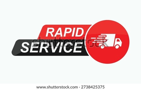 Rapid service delivery flat style icon