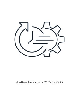 Schnelle technische Verbesserung des Prozesses. Optimierungsvorgang Update Software System.Vector lineares Symbol isoliert auf weißem Hintergrund.