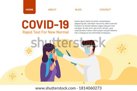 Rapid test concept for landing page. A doctor is conducting a rapid test on a patient exposed to the Covid-19 virus