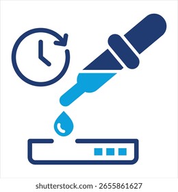 Ilustración vectorial de icono azul plano de prueba rápida
