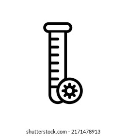 Schnelltestsymbol. Line Art Design einzeln auf weißem Hintergrund