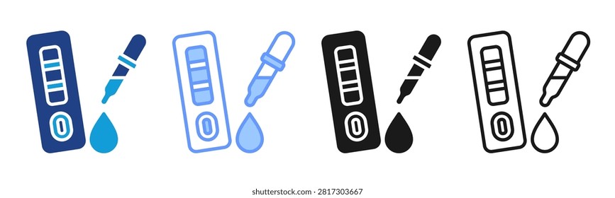 Rapid Test icon set multiple style collection