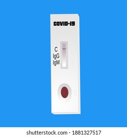 Rapid test kit for covid19 virus. Corona virus screening test device kit with negative result.