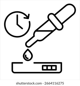 Ilustração do vetor do ícone de contorno de teste rápido