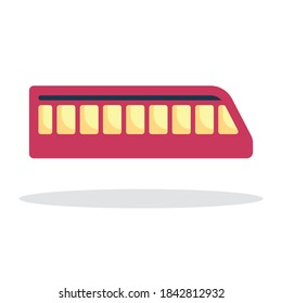 rapid train,railroad, vehicle, transport flat icon vector illustration