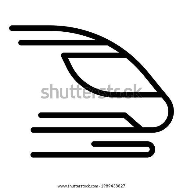 Rapid transit train\
icon. Outline Rapid transit train vector icon for web design\
isolated on white\
background