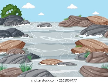 Rapid Water Flow Background Illustration