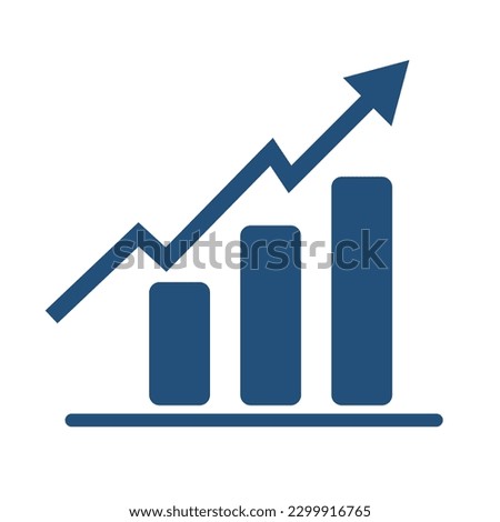 Rapidly increasing bar graph icon. Increase. Vector.