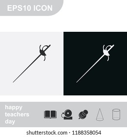 Rapier flat black and white vector icon.