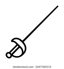 rapier line icon vector on white background 
Vector gun icon on white background