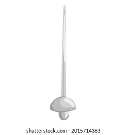 Rapier sword isolated on white background.  Cartoon style. Vector illustration