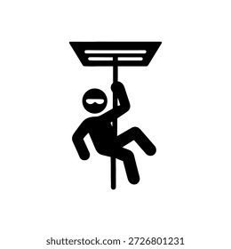 Rappelling Heist and Infiltration Icon Isolated On White Background