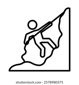 Rappelling Icon Black and white logo