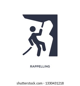 rappelling icon. Simple element illustration from activity and hobbies concept. rappelling editable symbol design on white background. Can be use for web and mobile.