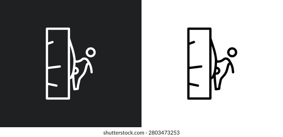 rappelling outline icon in white and black colors. rappelling flat vector icon from activity and hobbies collection for web, mobile apps and ui.