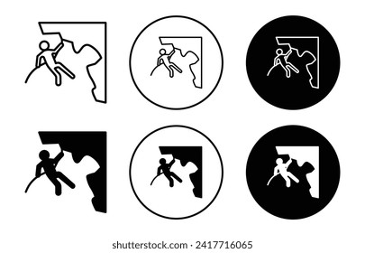 rappelling simple icon collection set on white background color