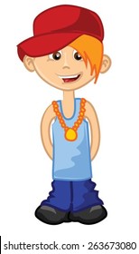 Rapper Character Vector Illustration, hand drawn picture of a rapper, editable vector illustration.