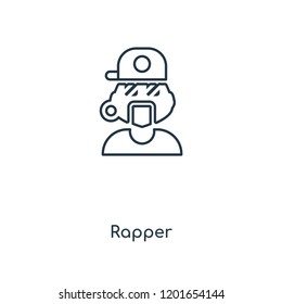 Rapper concept line icon. Linear Rapper concept outline symbol design. This simple element illustration can be used for web and mobile UI/UX.