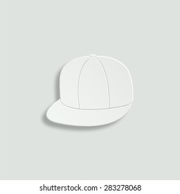 rapper hat vector icon - paper illustration