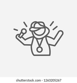 Rapper icon line symbol. Isolated vector illustration of  icon sign concept for your web site mobile app logo UI design.