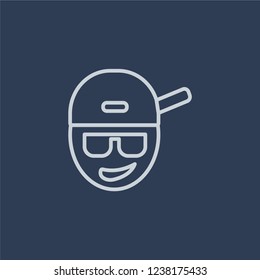 Rapper icon. Trendy flat vector line Rapper icon on dark blue background from United States of America collection. 