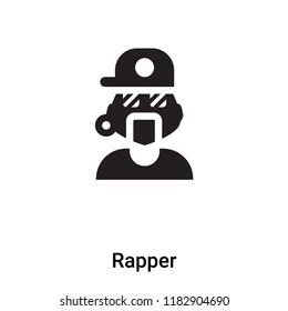 Rapper icon vector isolated on white background, logo concept of Rapper sign on transparent background, filled black symbol