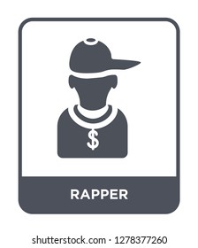 rapper icon vector on white background, rapper trendy filled icons from United states of america collection, rapper vector illustration