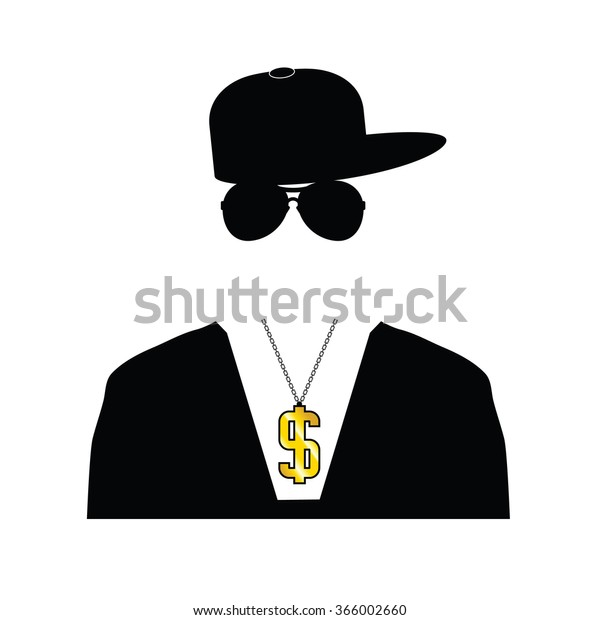 Rapper Illustration Dollar Chain On White Stock Vector (Royalty Free ...